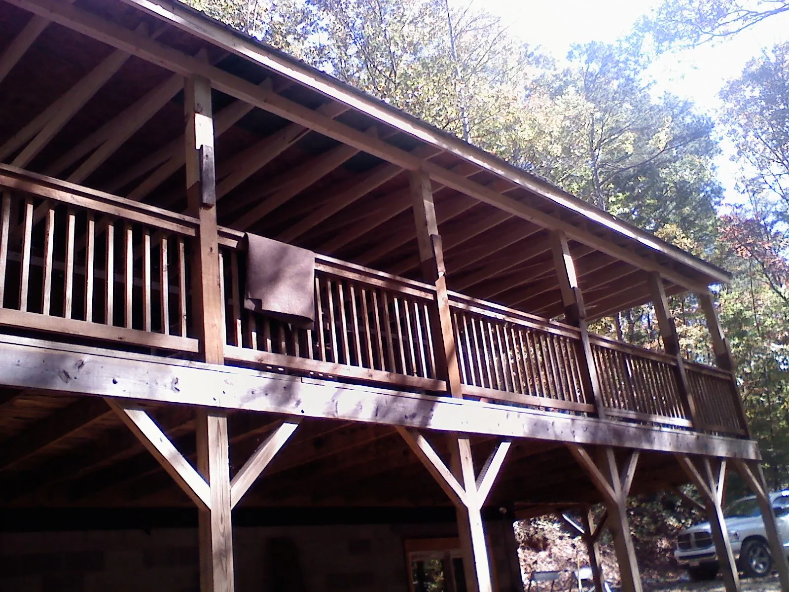 Timber framing under a new elevated porch and deck — Roof Leak Repair in Castle Rock by Roofing Brothers